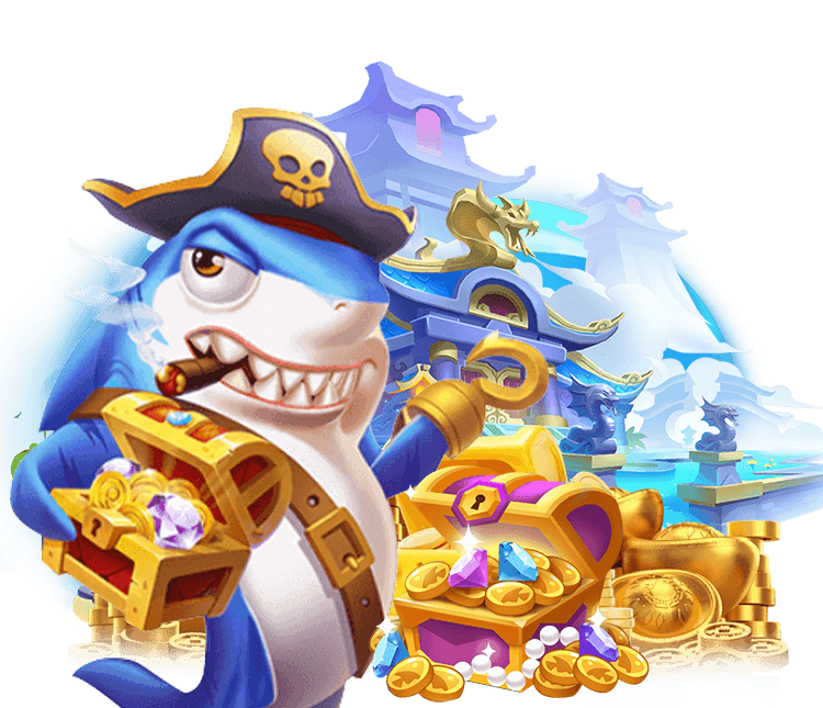 Game Bắn Cá Thần Tài VMAX với hình ảnh ông Thần Tài và cá vàng